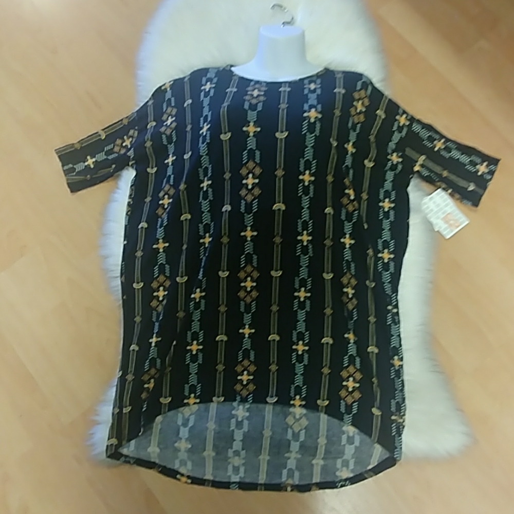 LulaRoe Tropical Striped Irma Tunic Top